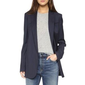 Equipment Kadley wool dark grey pinstripe open blazer size 4 excellent condition